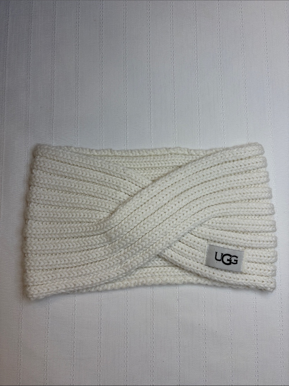 UGG Kids Ivory Ribbed Twist Headband